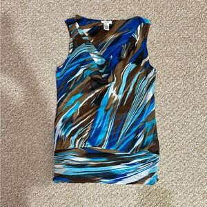 Cache Y2K abstract printed sleeveless top